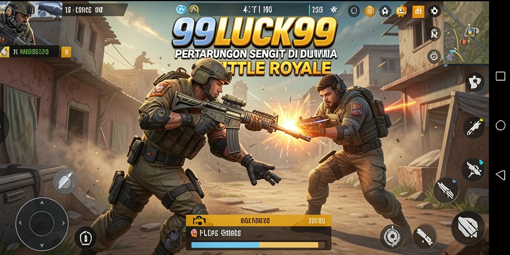 Screenshot menunjukkan aksi seru dalam game Battle Royale 99LUCK99.