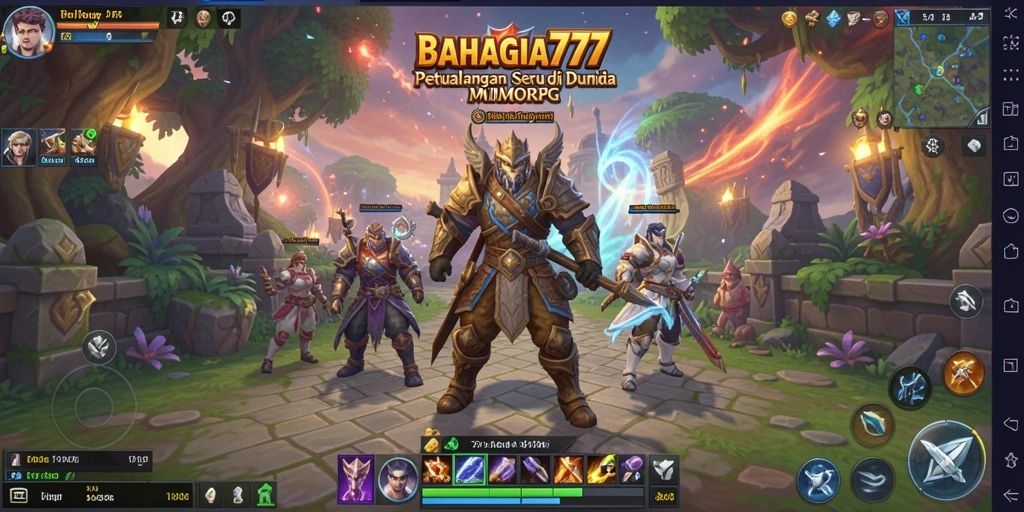Tangkapan layar menggambarkan aksi epik dalam gameplay MMORPG.