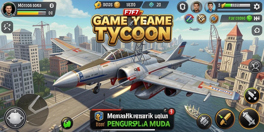 Screenshot F7F7 menunjukkan gameplay manajemen bisnis yang menarik dan dinamis.