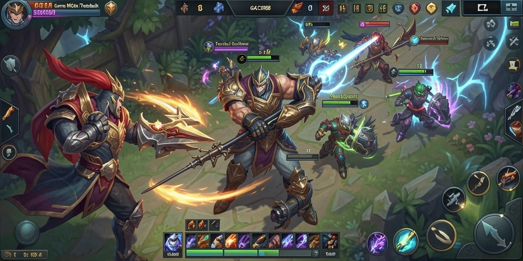 Screenshot dari gameplay seru GACOR88 dengan action MOBA yang mendebarkan.