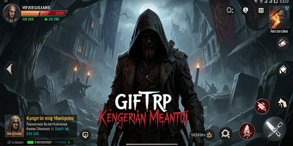 Screenshot gameplay GIFTRP dengan suasana Horror yang mencekam.