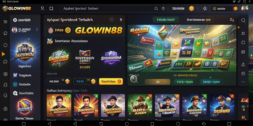 Tampilan menarik dalam aplikasi Sportsbook GLOWIN88 yang menampilkan taruhan langsung.