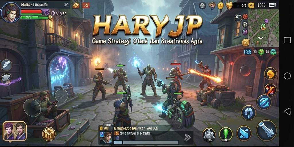 Screenshot menunjukkan aksi seru dalam permainan strategi HARAPJP.
