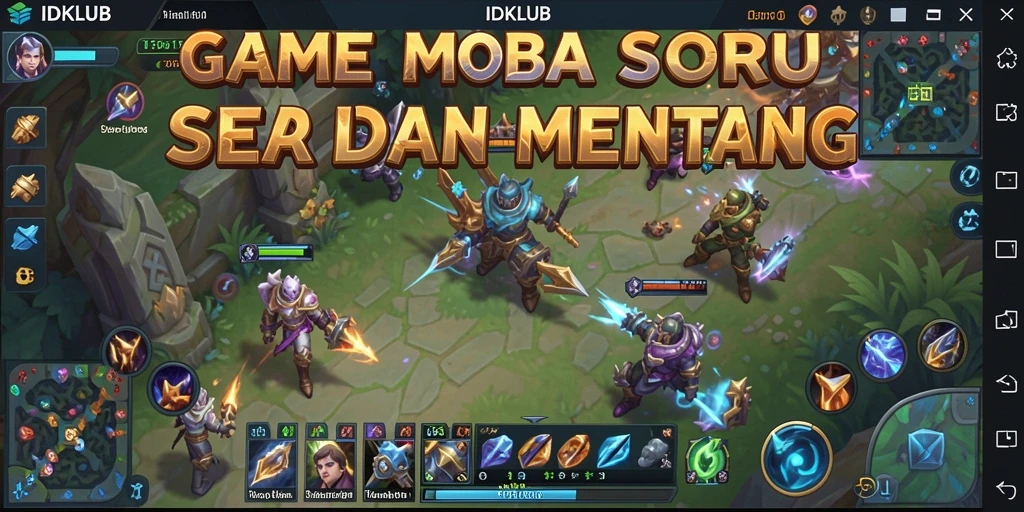 Tampilan gameplay seru dari IDKLUB dengan aksi MOBA yang mendebarkan.