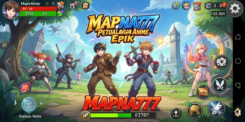 Screenshot gameplay MAPNA777 menampilkan aksi seru karakter anime.