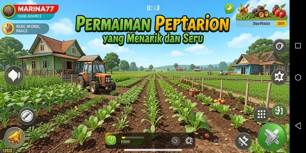 Tampilan gameplay menarik dari MARINA77 saat merawat kebun.