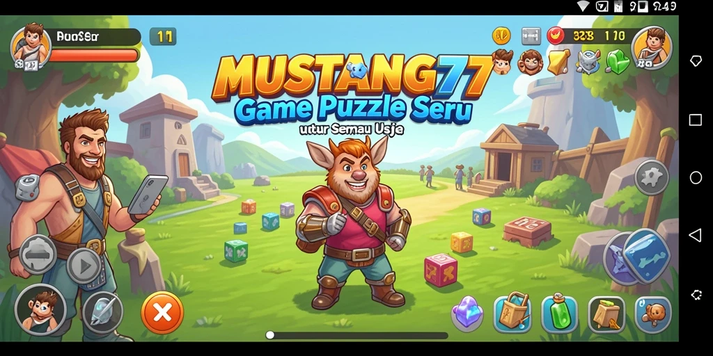 Screenshot MUSTANG77 menampilkan gameplay menantang dengan puzzle yang menarik.