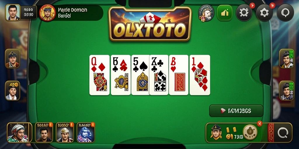 Screenshot gameplay OLXTOTO menampilkan suasana permainan Domino yang menyenangkan.
