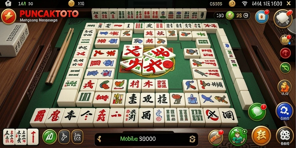 Tampilan gameplay menantang di PUNCAKTOTO dengan mahjong yang indah.