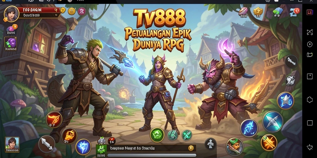 Tampilan gameplay RPG mendalam dan menawan dari TV888.