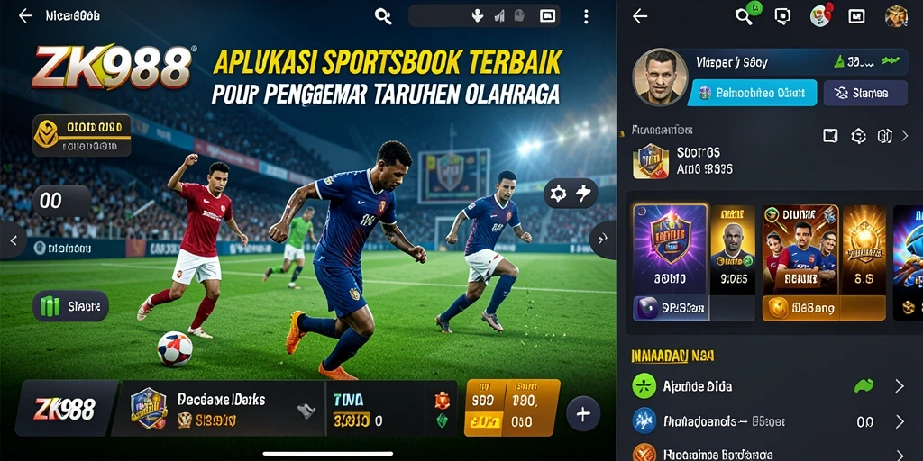 Tampilan gameplay <strong>ZK988</strong> dengan berbagai opsi taruhan olahraga.